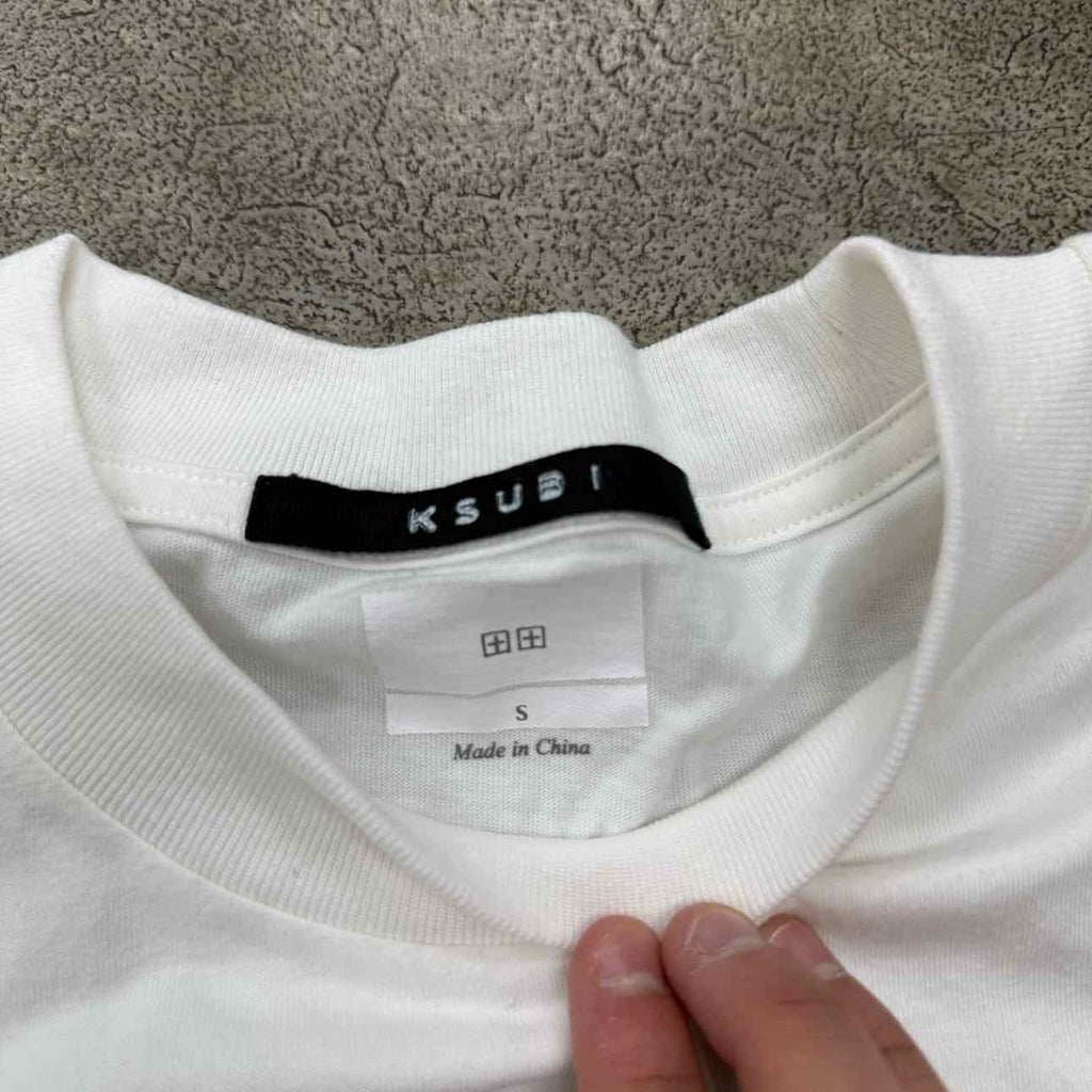 KSUBI Long Sleeve "PUFF PRINT" White New Size S