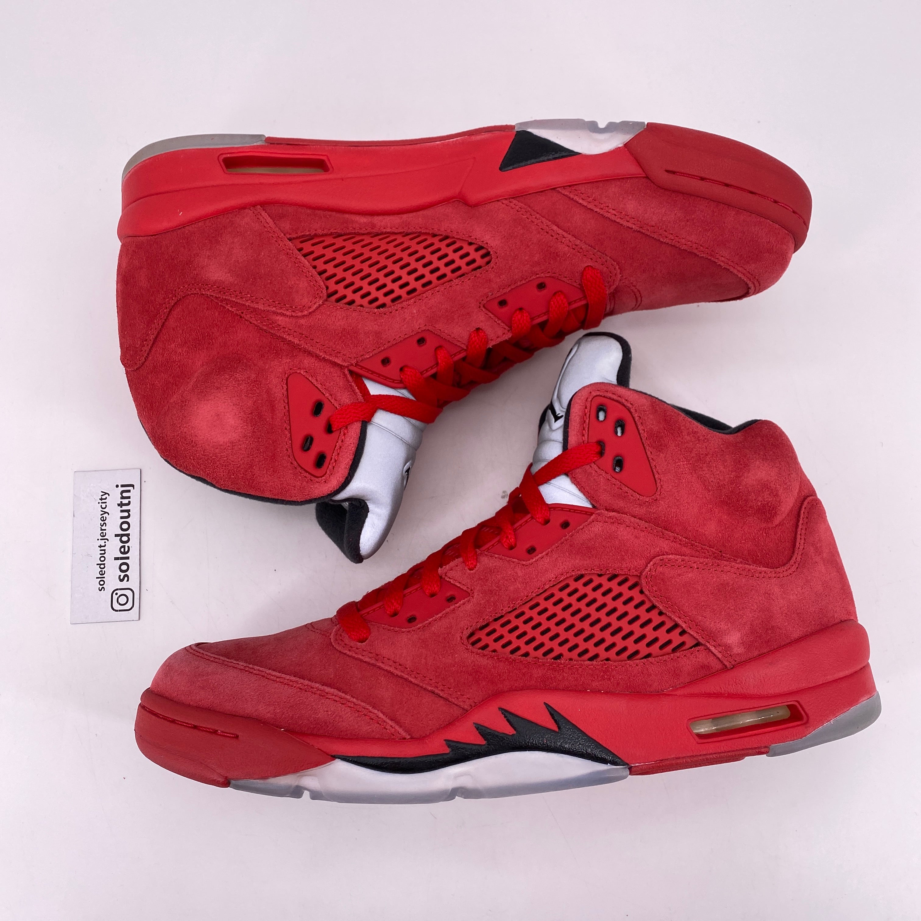 Air Jordan 5 Retro Red Suede Shoes Size 11.5