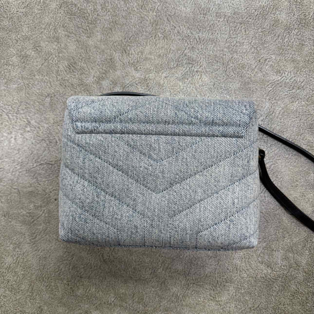 YSL Shoulder Bag "LOULOU DENIM" New Blue