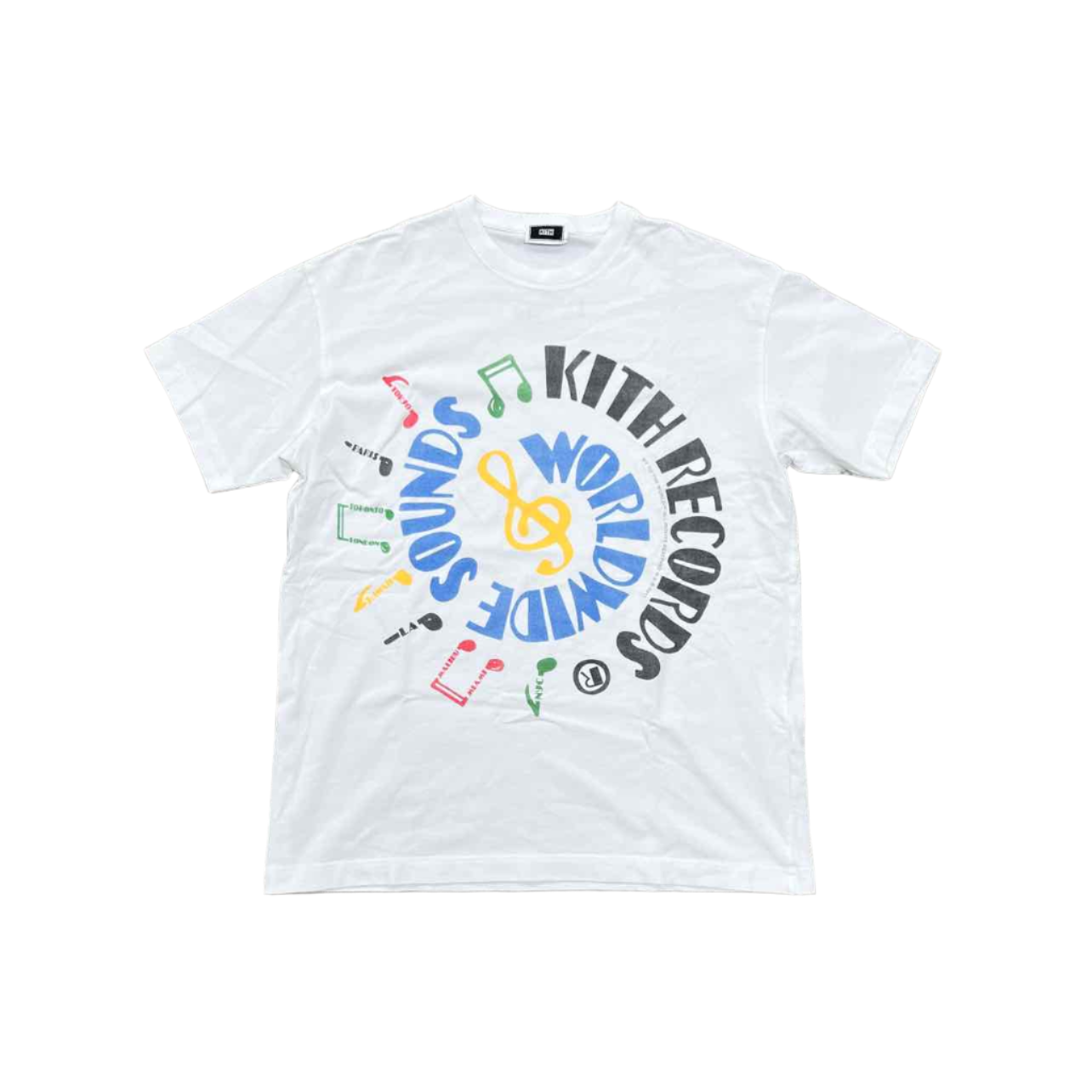 ★25SS 最新作★Kith Records Vintage Tee Kith x Peanuts Kith Records Vintage Tee White Men's - SS25 - US
