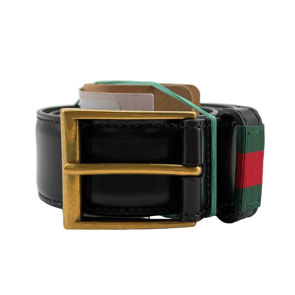 Gucci Belt "MONOGRAM SUPREME" New Black Size 80