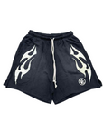 Hellstar Shorts "FLAME" Black White New Size XL