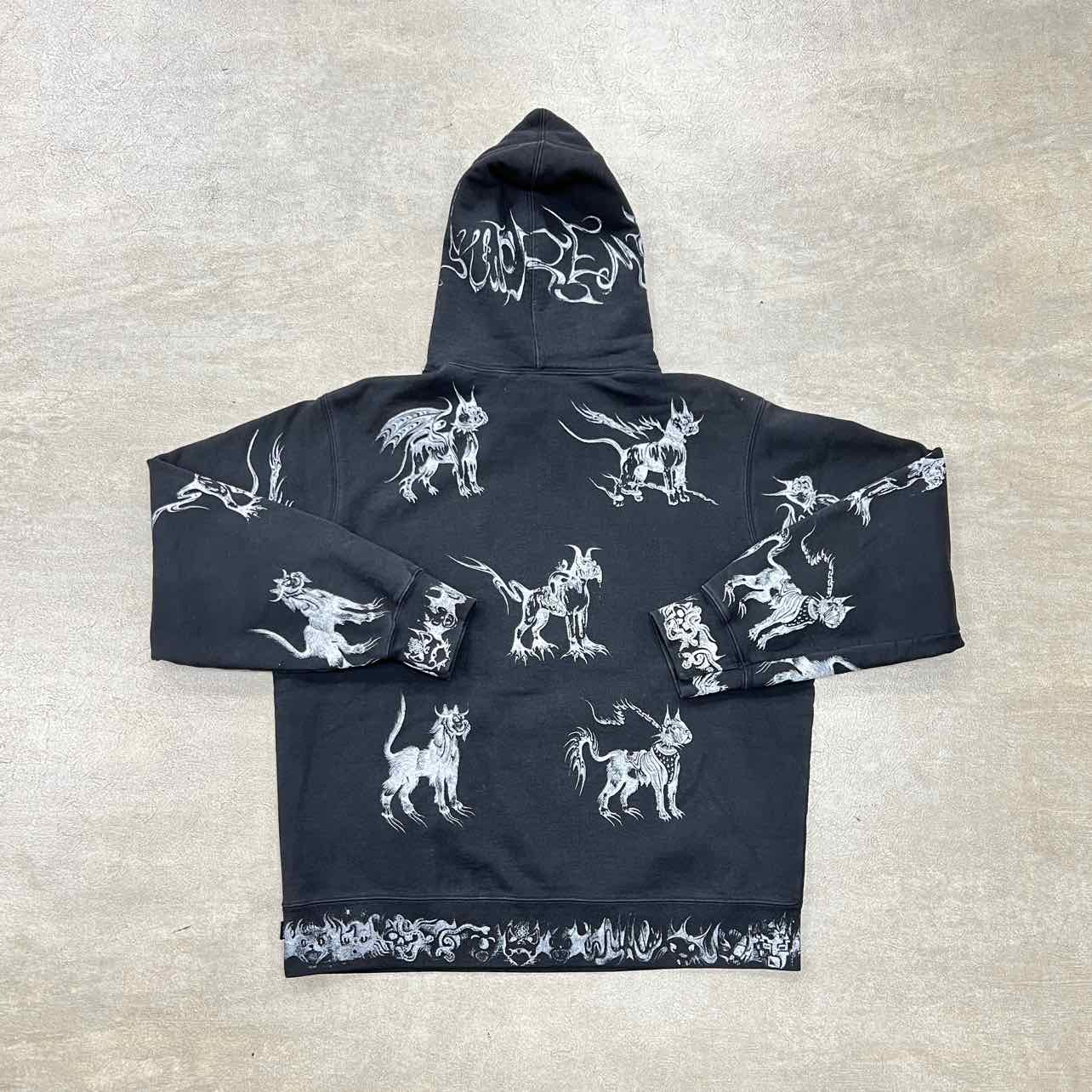 Supreme Hoodie &quot;ANIMALS&quot; Black Used Size L