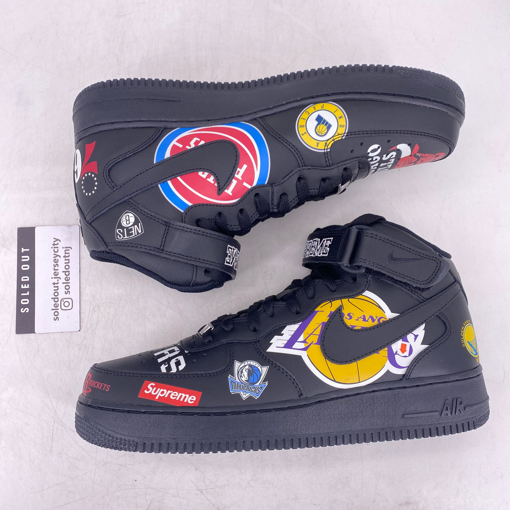 Nike Air Force 1 Mid "Supreme Nba Black" 2018 New Size 10.5