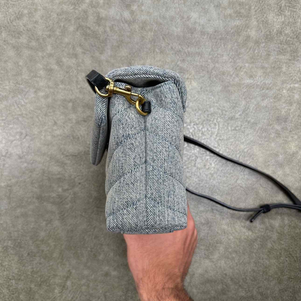 YSL Shoulder Bag "LOULOU DENIM" New Blue