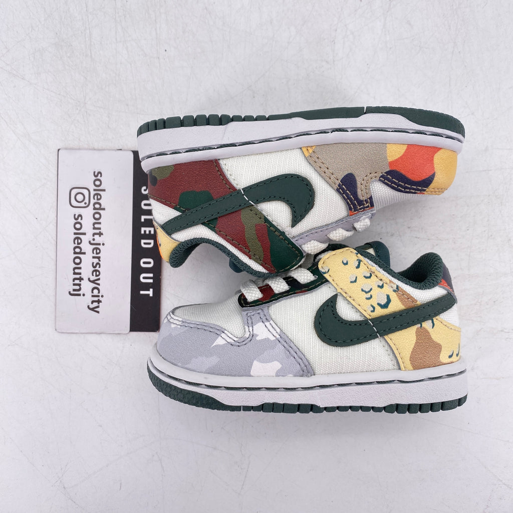 Nike (TD) Dunk Low "Sail Multi Camo" 2021 New Size 4c