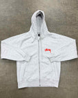Stussy Zip Up Grey "SKATE TOUGH" Used Size L