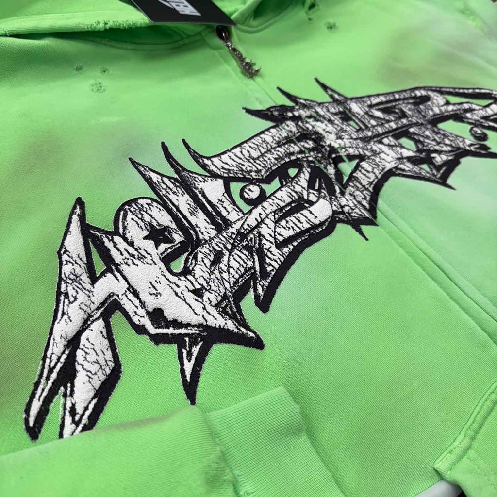 Hellstar Zip Up "GRAFFITI" Green New Size L