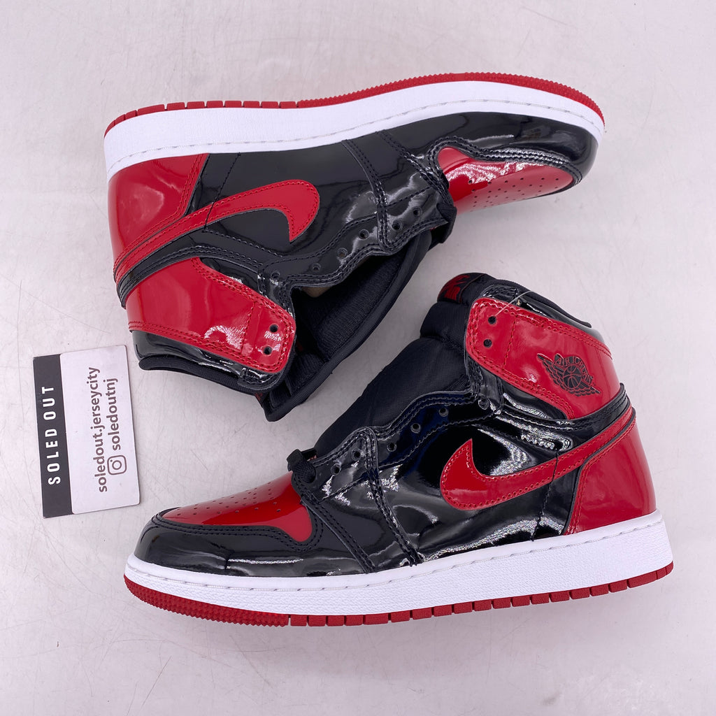 Air Jordan (GS) 1 Retro High OG "Patent Bred" 2021 New Size 6Y