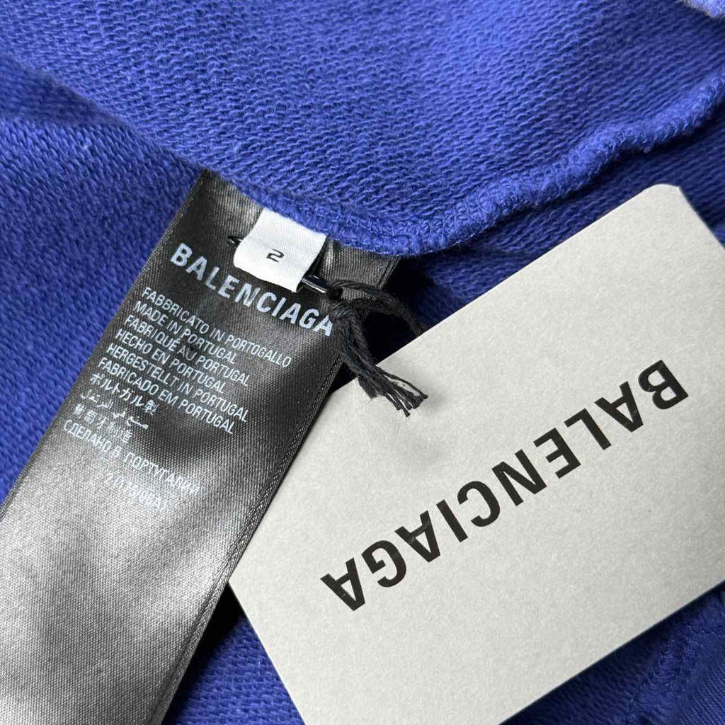 Balenciaga Crewneck Sweater "GRAFFITI COLA" Blue New Size 2