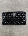 Chanel Wallet "QUILTED PATENT LEATHER" Used Black Size OS