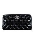 Chanel Wallet "QUILTED PATENT LEATHER" Used Black Size OS