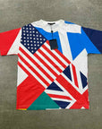 Louis Vuitton T-Shirt "PATCHWORK FLAGS" Multi-Color New Size L