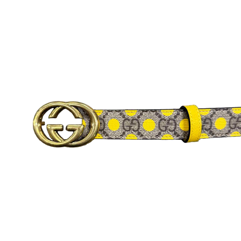 Gucci (W) Belt "POKE A DOT" New Yellow Size 34