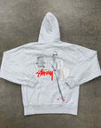 Stussy Zip Up Grey "SKATE TOUGH" Used Size L