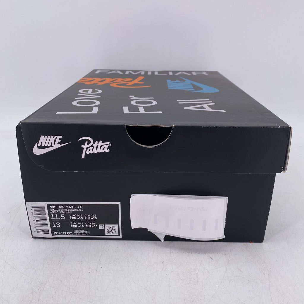 Nike Air Max 1 / Patta "Rush Maroon" 2021 New Size 11.5
