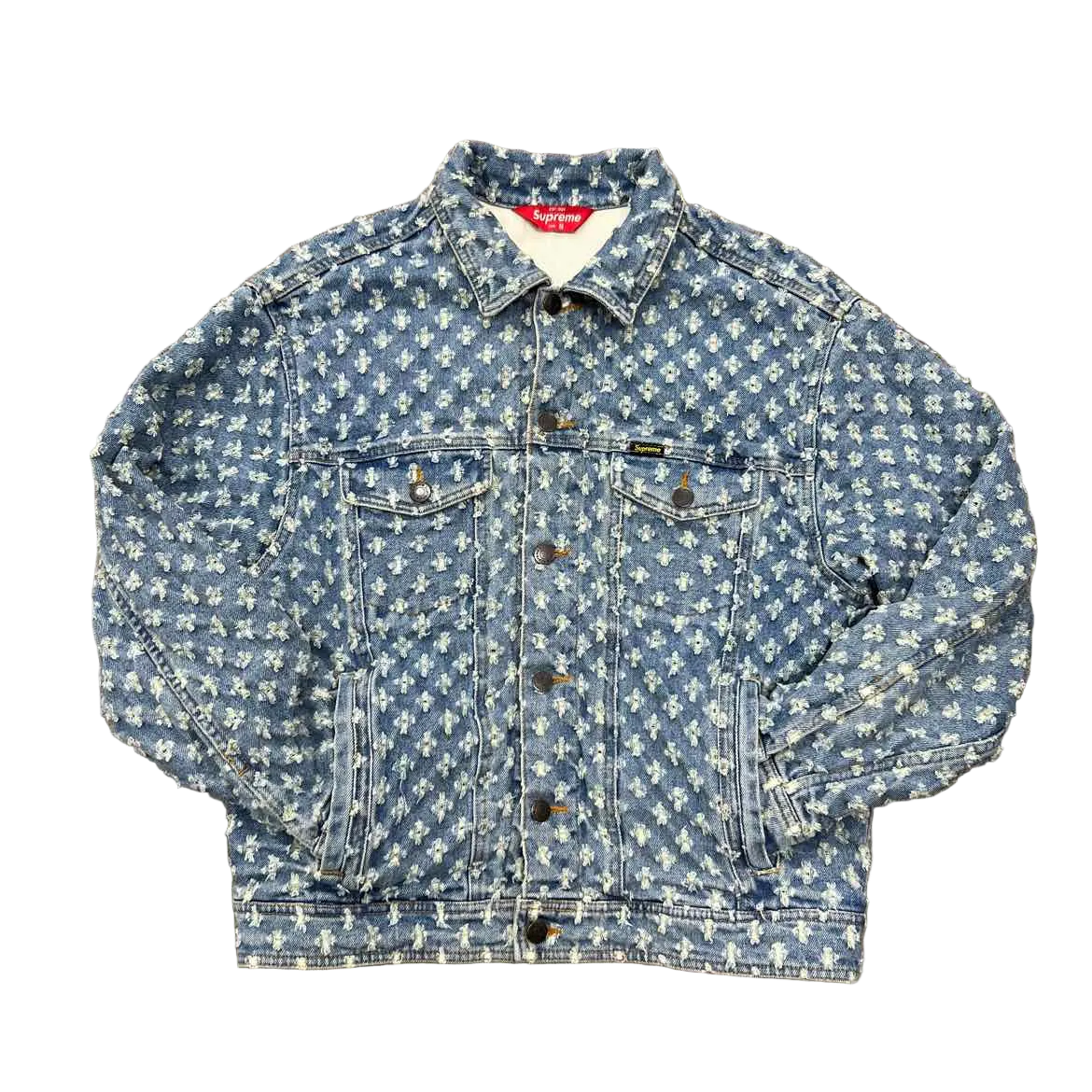Size xl Supreme Hole Punch Denim Trucker Jacket 'Blue'