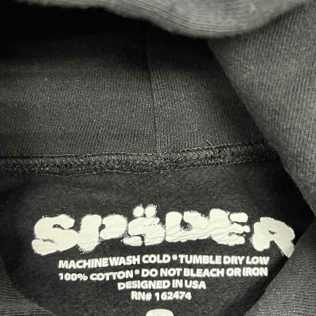 Sp5der Hoodie "RHINESTONE" Black New Size XL