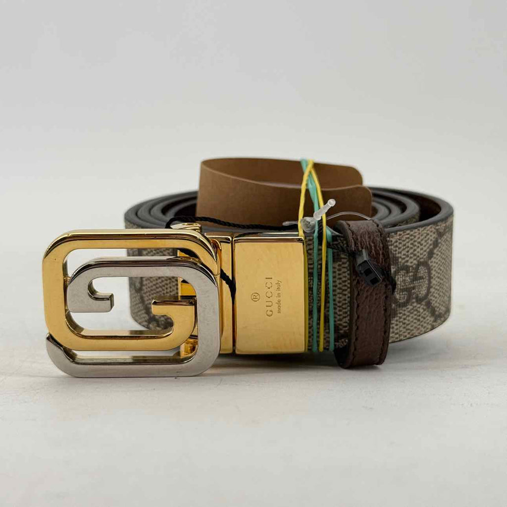 Gucci Belt "GG MONOGRAM" New Brown Size 32 (W)