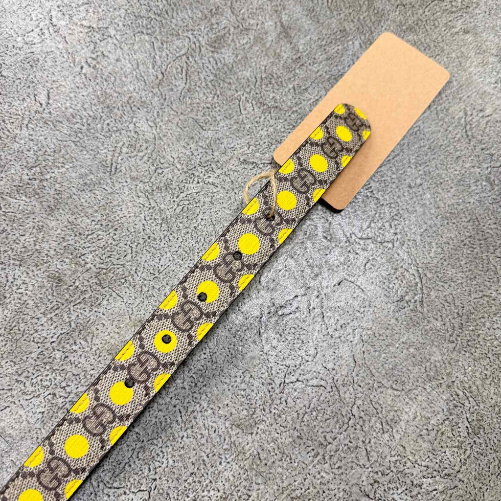 Gucci (W) Belt "POKE A DOT" New Yellow Size 34