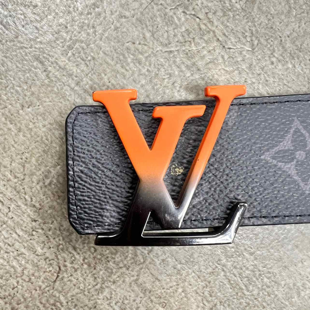 Louis Vuitton Belt "MONOGRAM ECLIPSE" Used Black Size 36