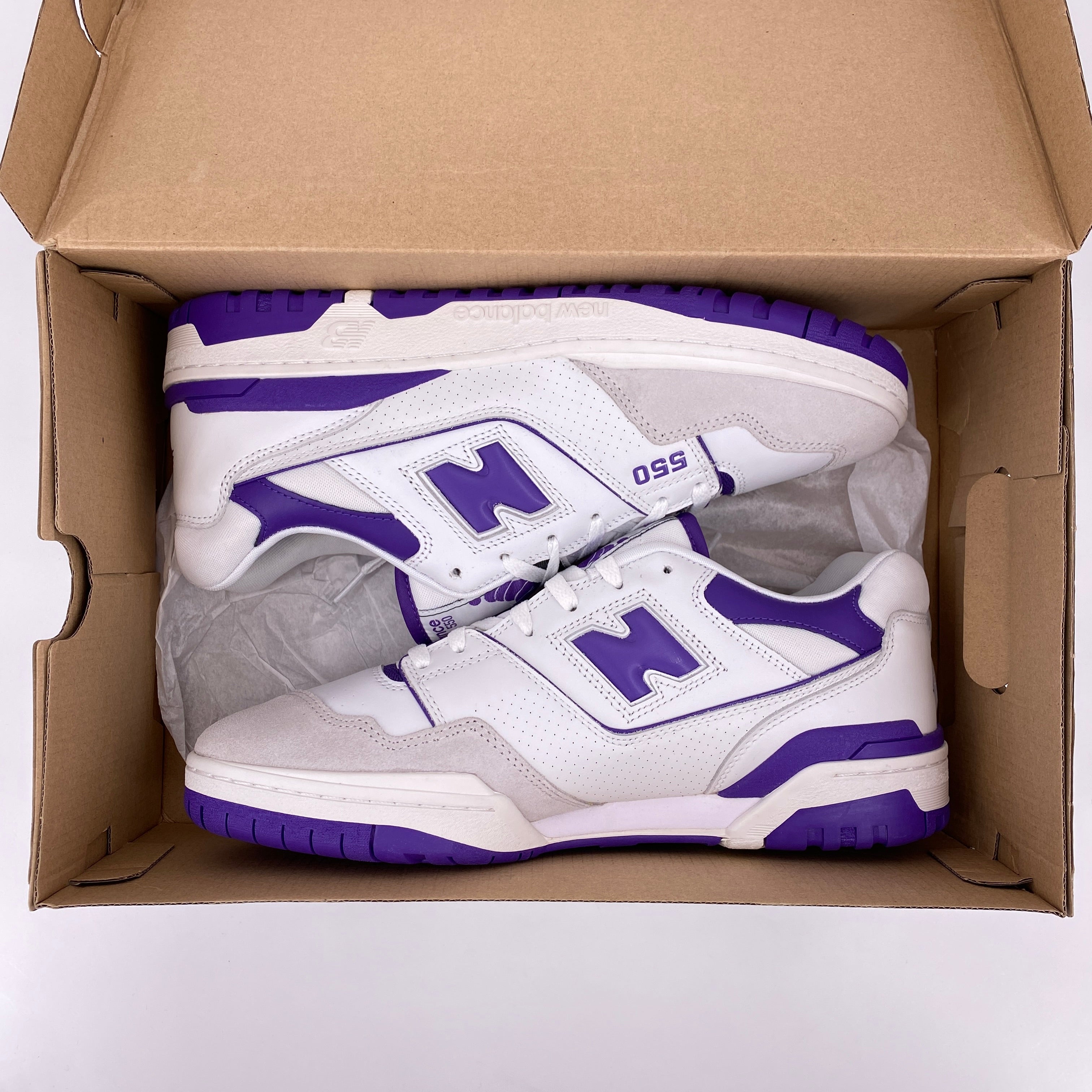 New Balance 550 &quot;White Purple&quot; 2021 New (Cond) Size 13