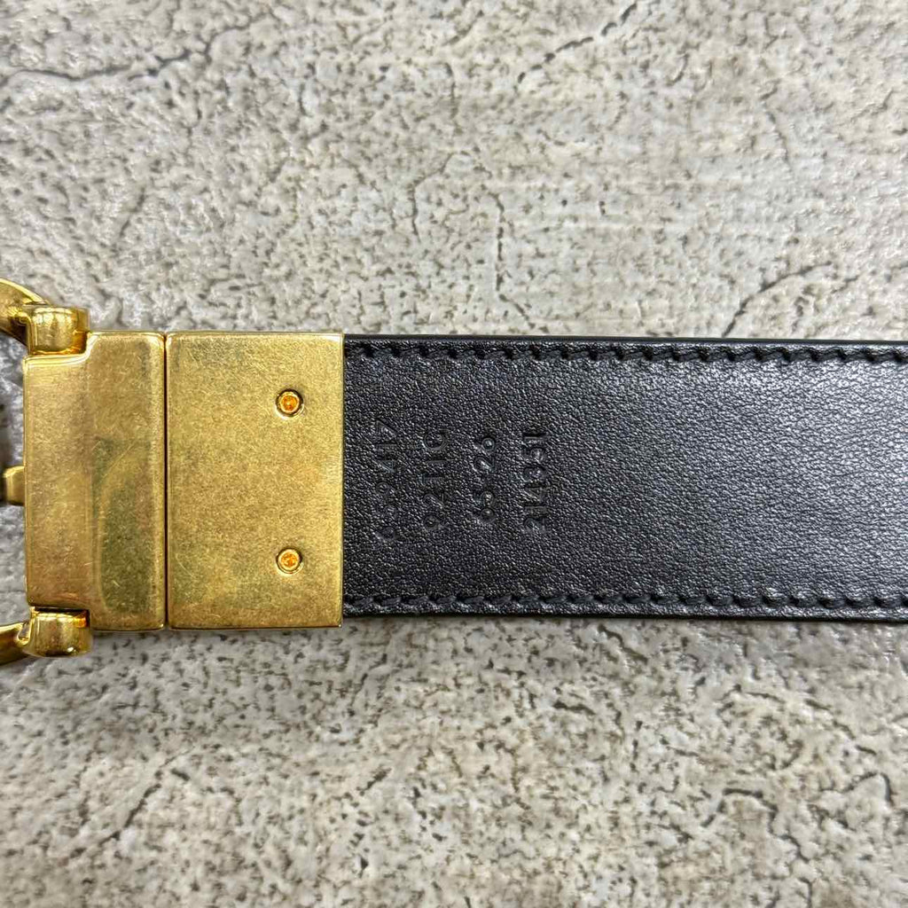 Gucci (W) Belt "REVERSIBLE GG GOLD BUCKLE" New Brown Size 26