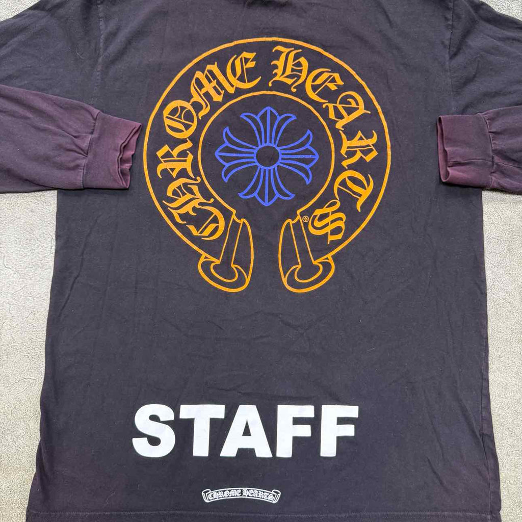 Chrome Hearts Long Sleeve "HORSESHOE STAFF" Black Used Size XL