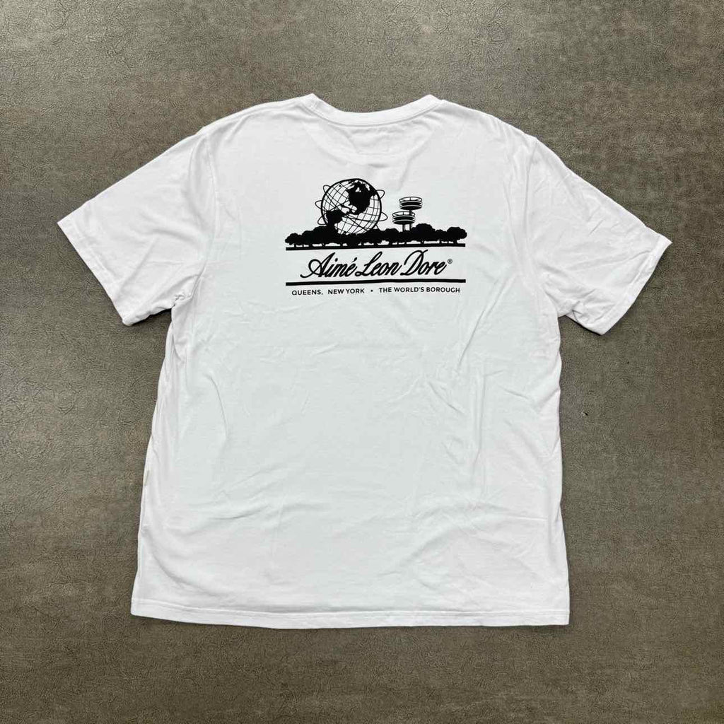 Aime Leon Dore T-Shirt "QUEENS" White Used Size 2XL