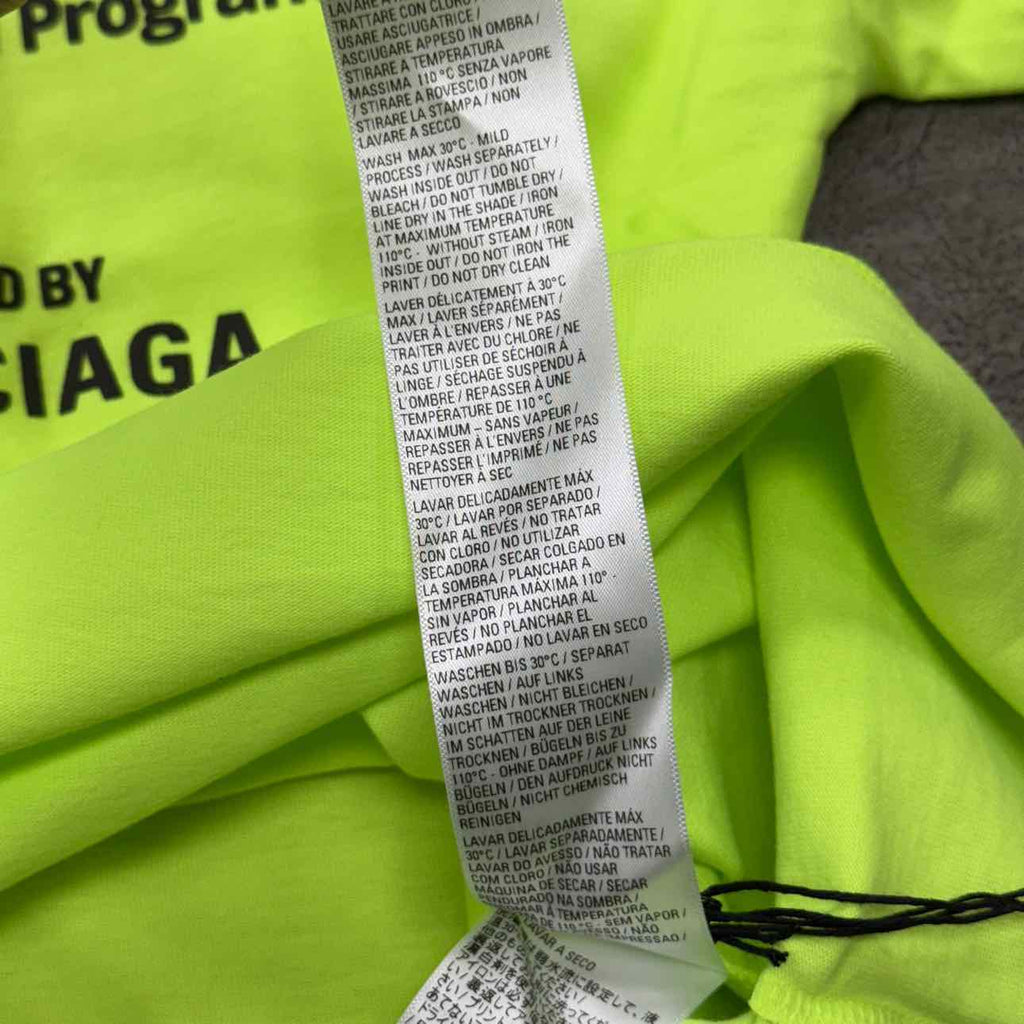Balenciaga T-Shirt "WFP" Neon New Size XS