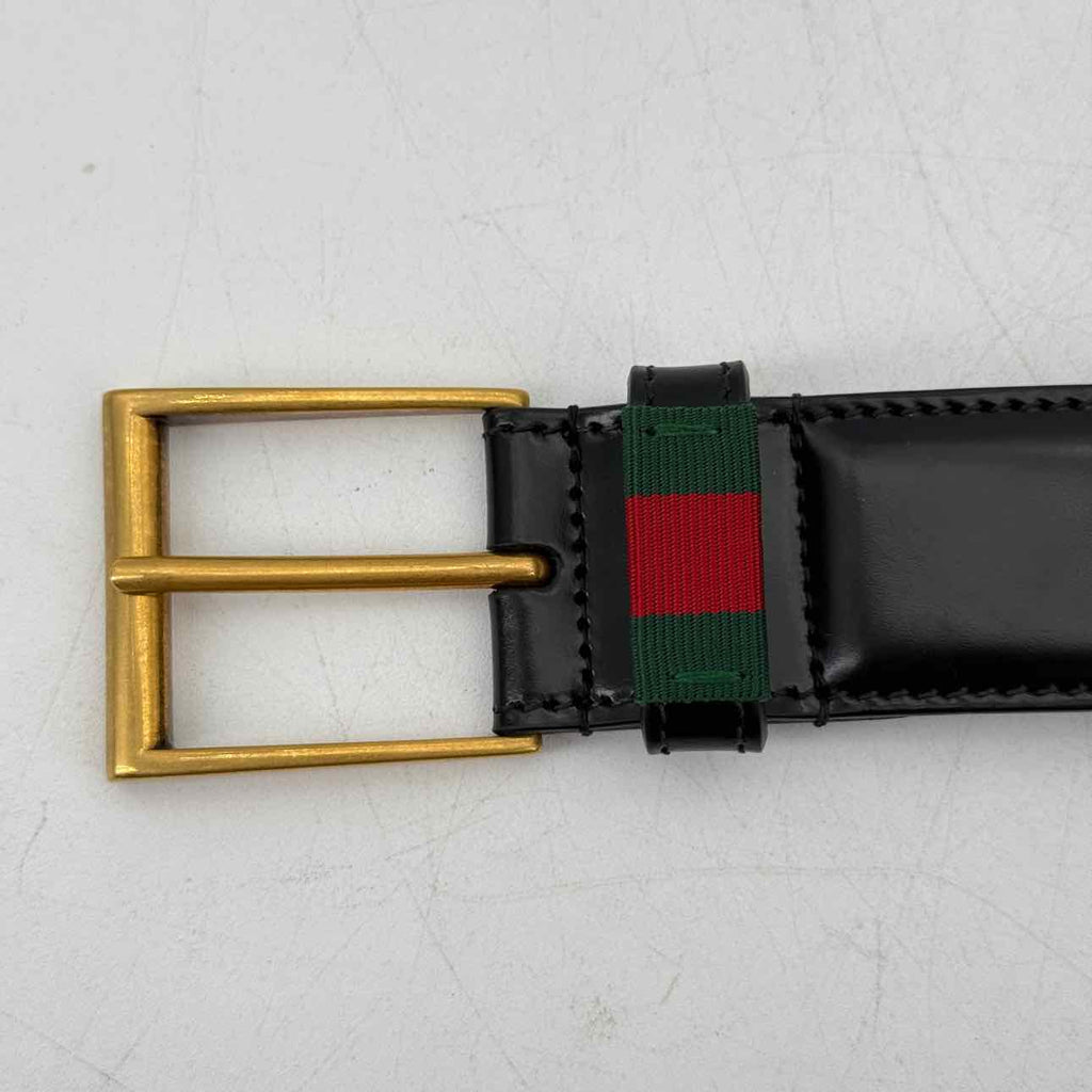 Gucci Belt "MONOGRAM SUPREME" New Black Size 80