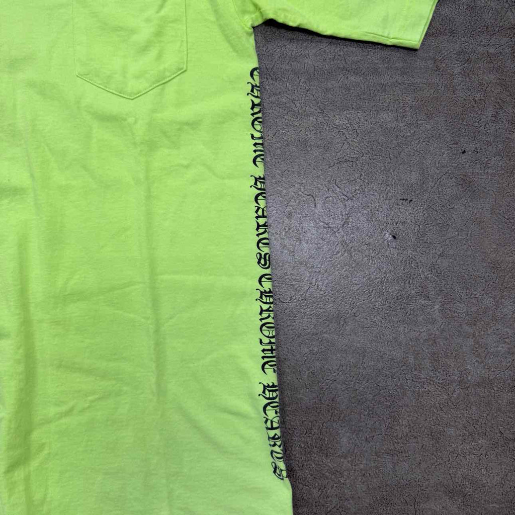 Chrome Hearts T-Shirt "NYC SCROLL" Lime Green Used Size M