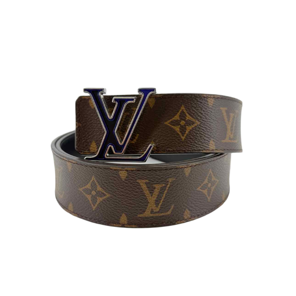 Louis Vuitton Belt "BLUE BUCKLE" Used Brown Size 38