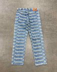 Supreme Jeans "FRAYED LOGOS" Blue New Size 30
