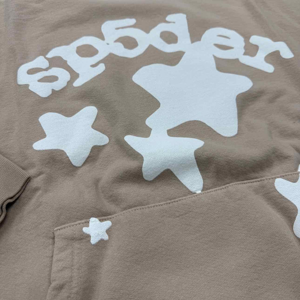 Sp5der Hoodie "BELUGA" Sand New Size 2XL