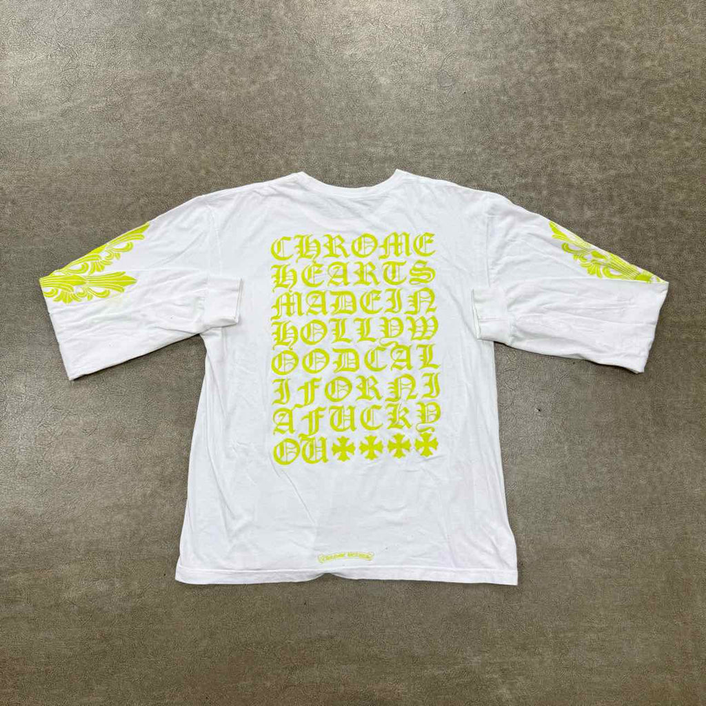 Chrome Hearts Long Sleeve "EYECHART" White Used Size XL