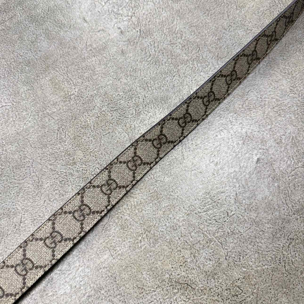 Gucci (W) Belt "OVAL GOLD BUCKLE" New Brown Size 30