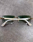 Cartier Sunglasses "WHITE BUFFALO RIMLESS" Used Green Size OS