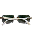 Cartier Sunglasses "WHITE BUFFALO RIMLESS" Used Green Size OS