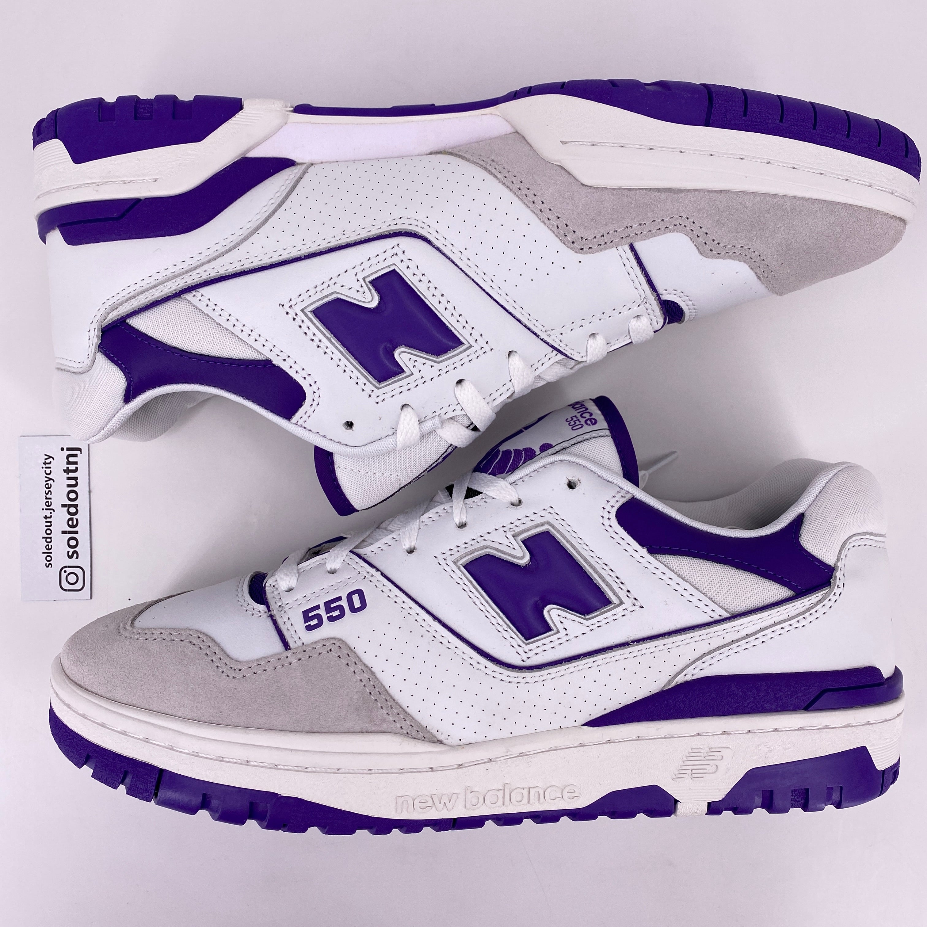 New Balance 550 &quot;White Purple&quot; 2021 New (Cond) Size 13