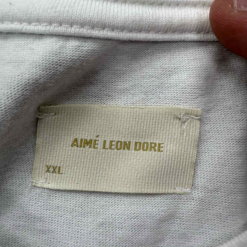 Aime Leon Dore T-Shirt "QUEENS" White Used Size 2XL