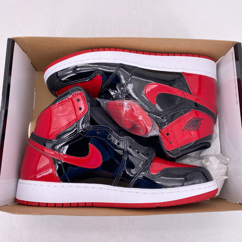 Air Jordan (GS) 1 Retro High OG "Patent Bred" 2021 New Size 6Y