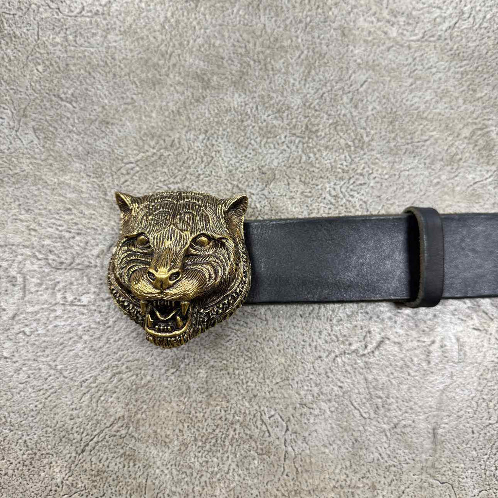 Gucci (W) Belt "TIGER" New Black Size 32