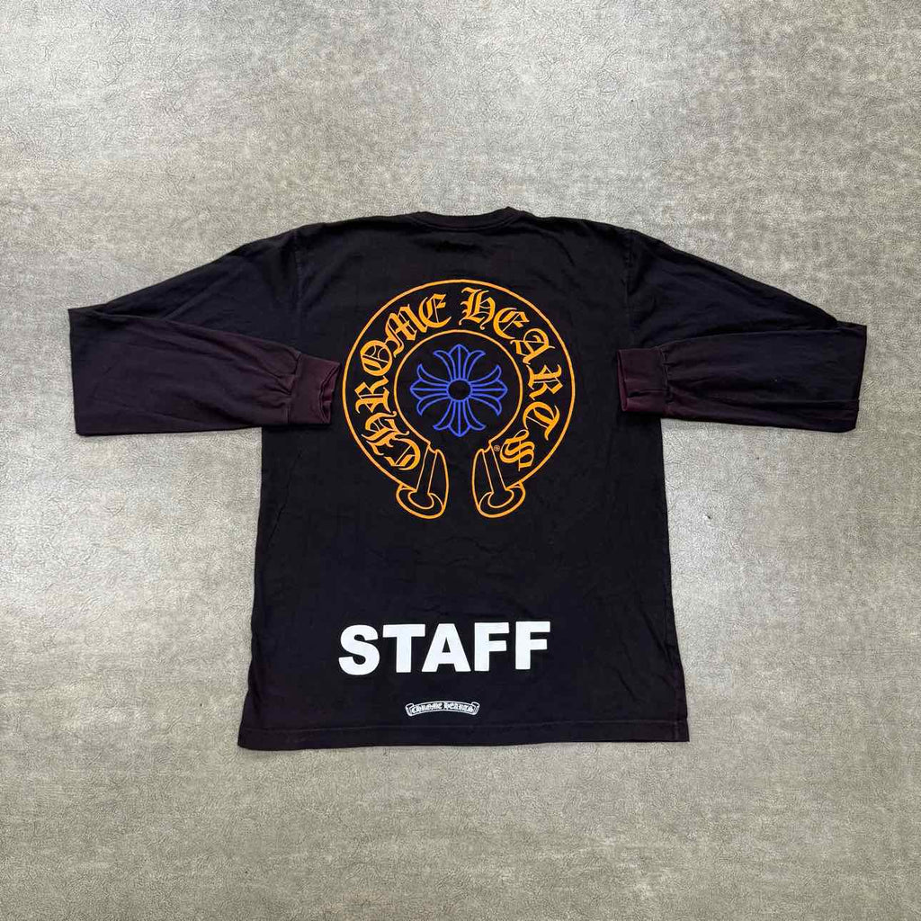 Chrome Hearts Long Sleeve "HORSESHOE STAFF" Black Used Size XL