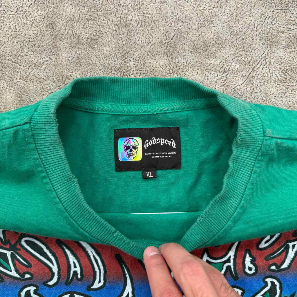Godspeed T-Shirt "SKATE" Green Used Size XL
