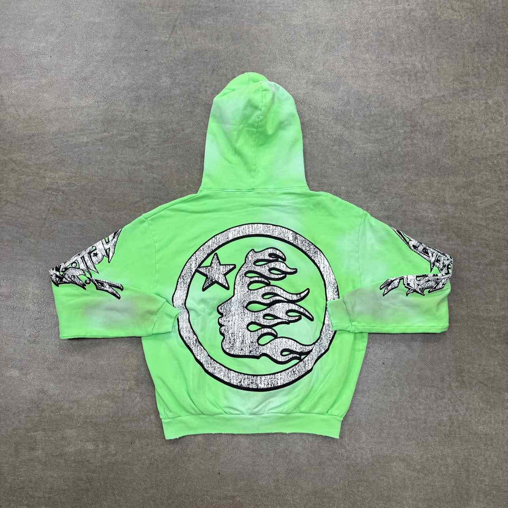 Hellstar Zip Up "GRAFFITI" Green New Size L