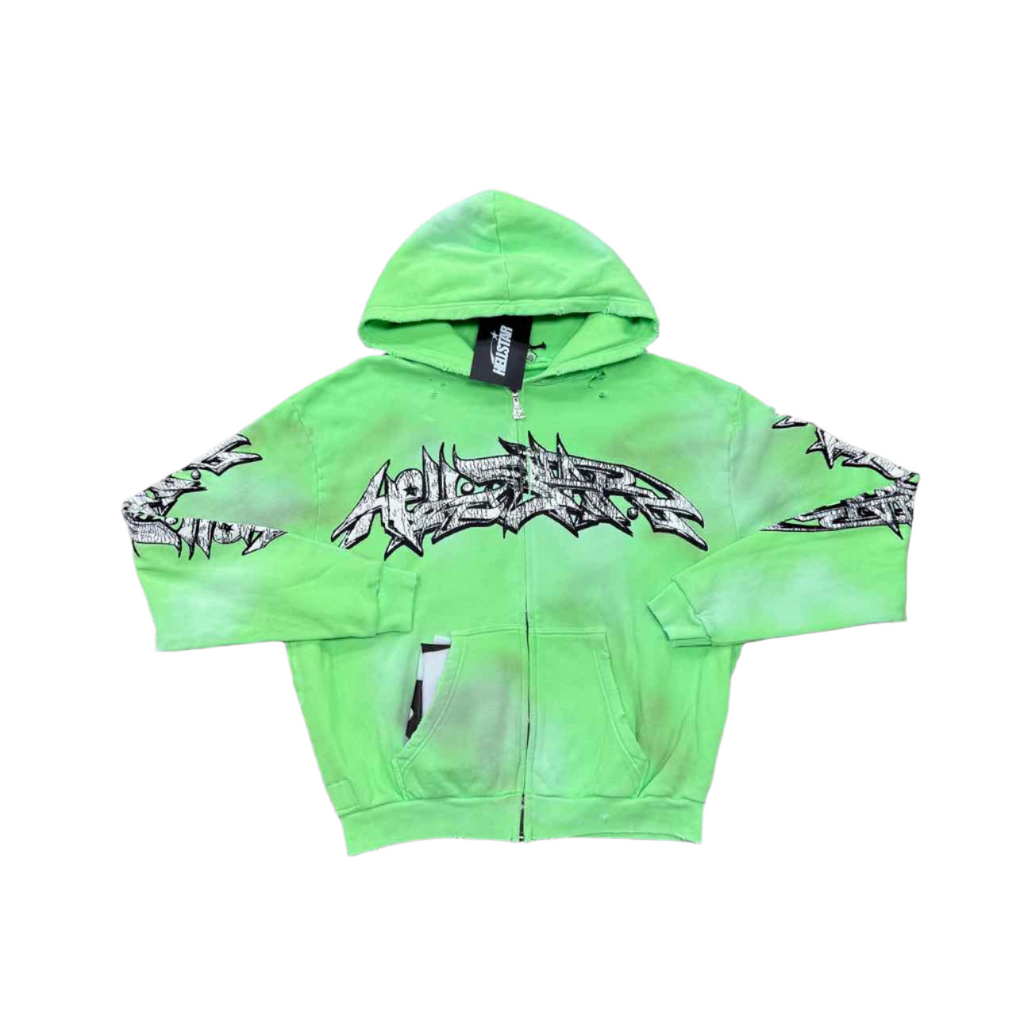 Hellstar Zip Up "GRAFFITI" Green New Size L