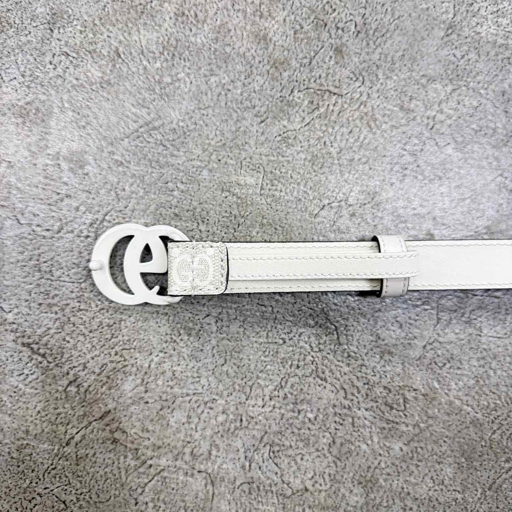 Gucci (W) Belt "GG MINI WHITE BUCKLE" New White Size 40