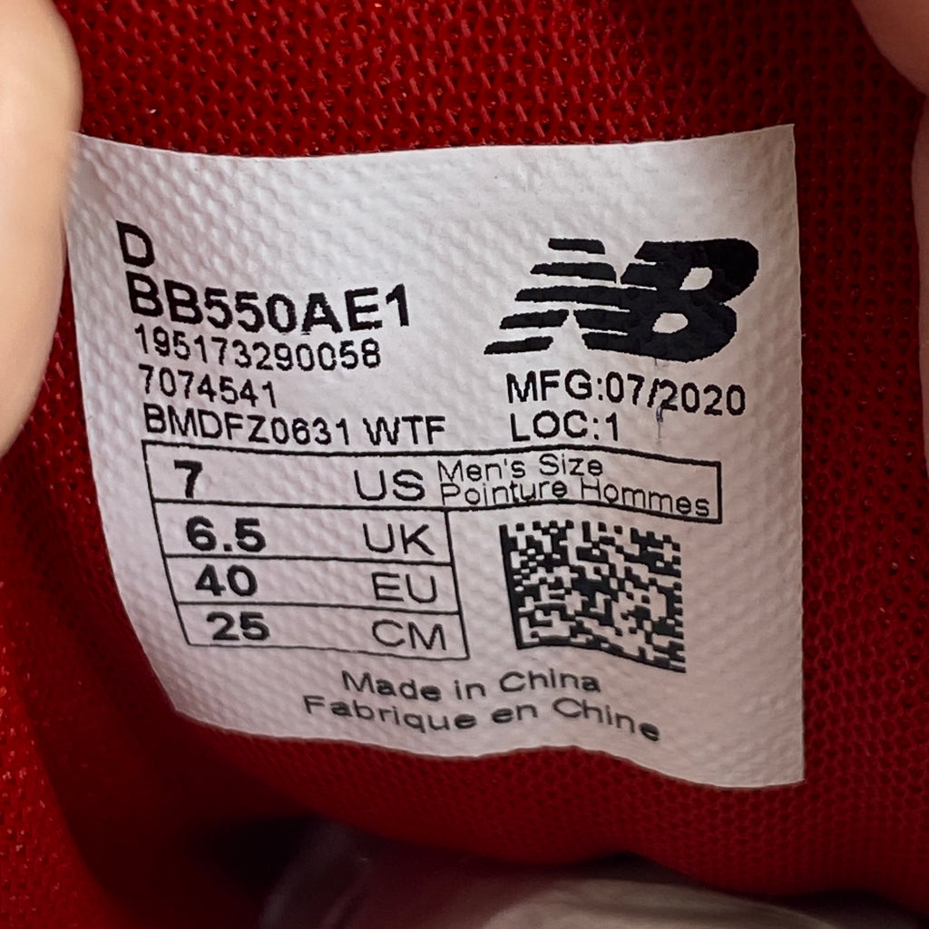 New Balance 550 "Ald Red" 2020 Used Size 7