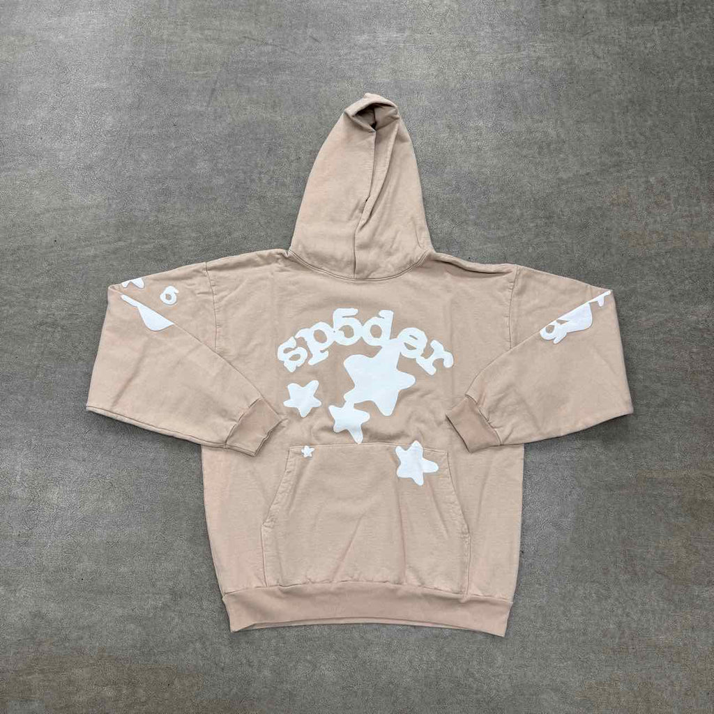 Sp5der Hoodie "BELUGA" Sand New Size 2XL
